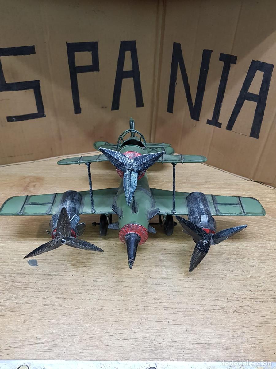 Juguetes antiguos de hojalata: AVION DOBLE DE HOJALATA - Foto 2