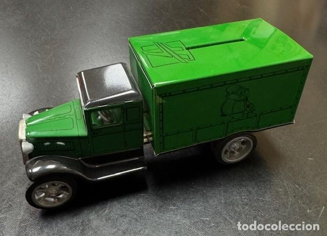 Juguetes antiguos de hojalata: CAMION HUCHA HOJALATA - Foto 1