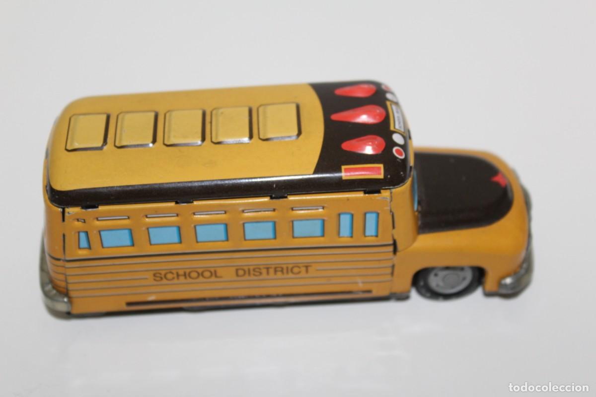 Juguetes antiguos de hojalata: AUTOBUS HOJALATA SCHOOL DISTRICT - FUNCIONA - Foto 2