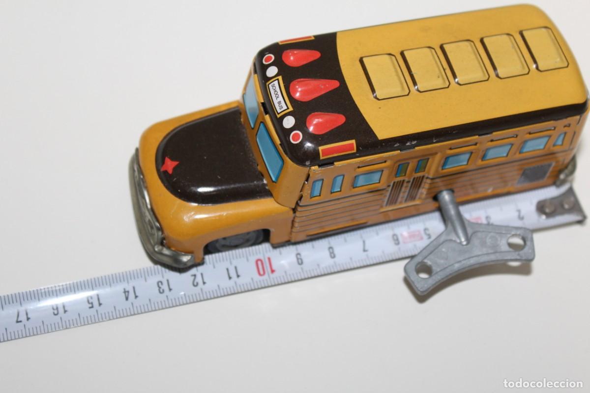 Juguetes antiguos de hojalata: AUTOBUS HOJALATA SCHOOL DISTRICT - FUNCIONA - Foto 4
