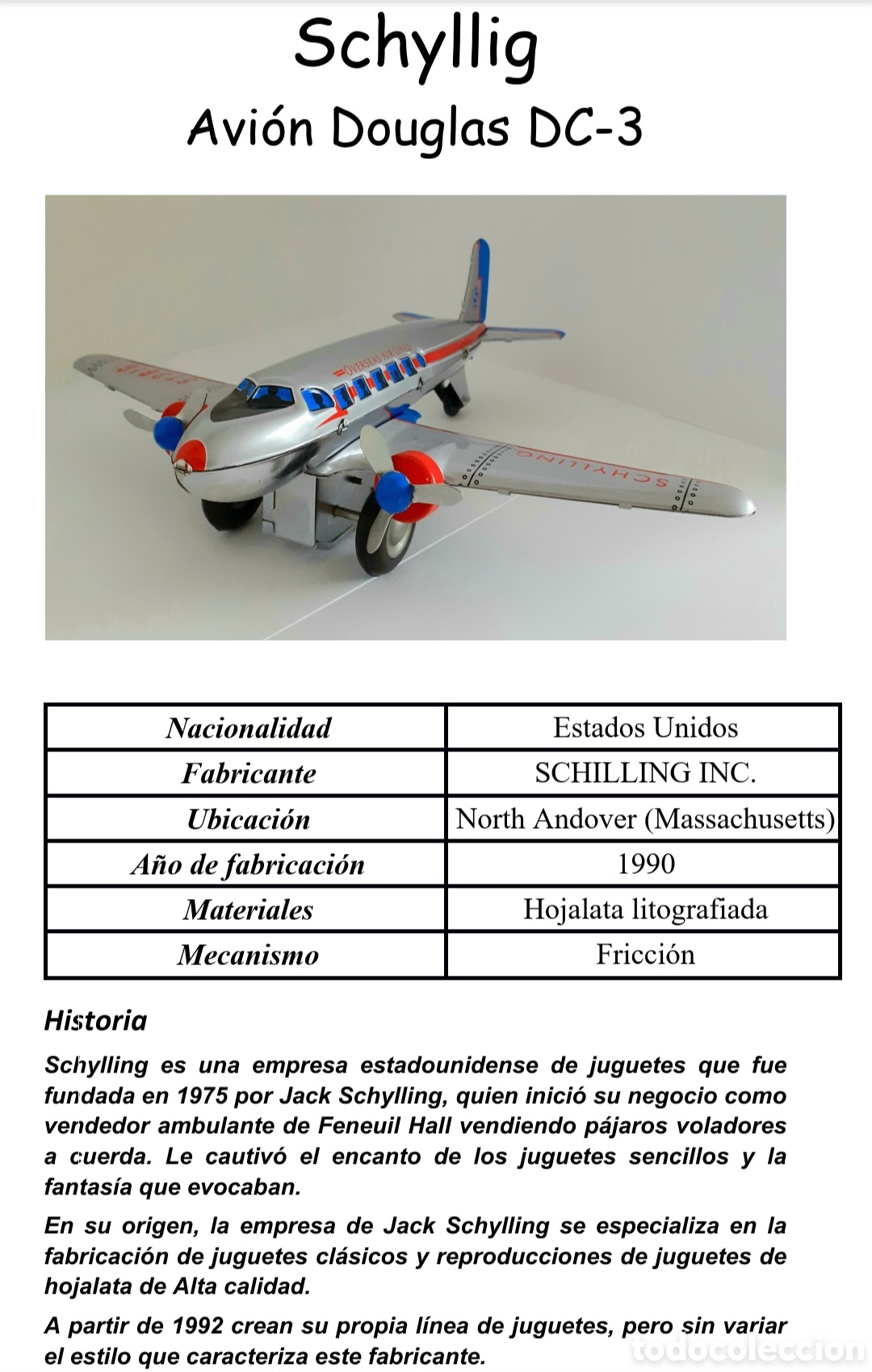 Juguetes antiguos de hojalata: AVI&Oacute;N DE HOJALATA SCHILLING - Foto 12