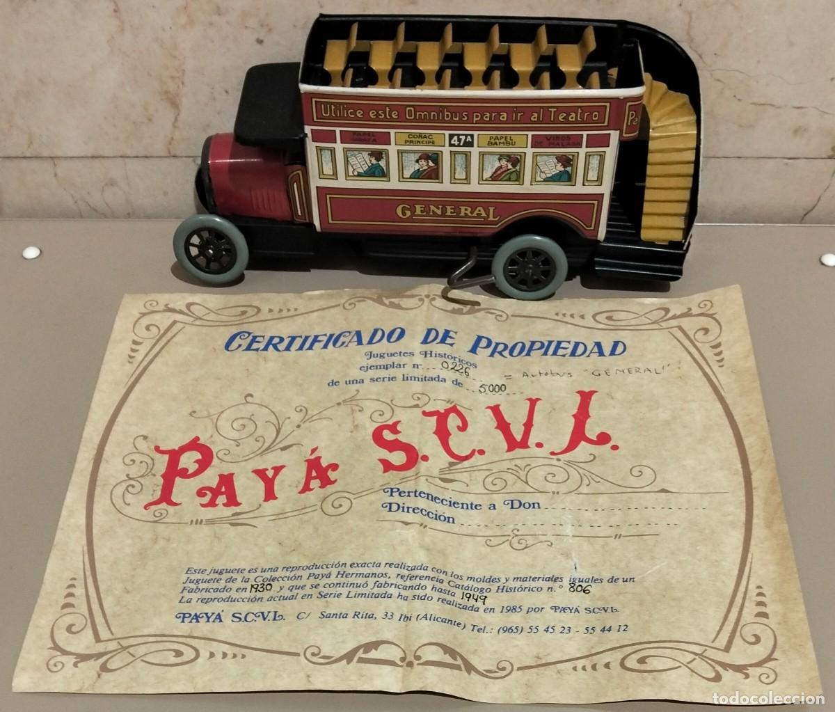 Juguetes antiguos de hojalata: Autob&uacute;s General Paya edici&oacute;n limitada - Foto 1