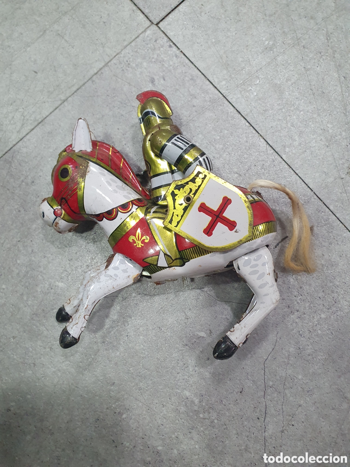 Juguetes antiguos de hojalata: Caballo de lata a cuerda. (L131) - Foto 1