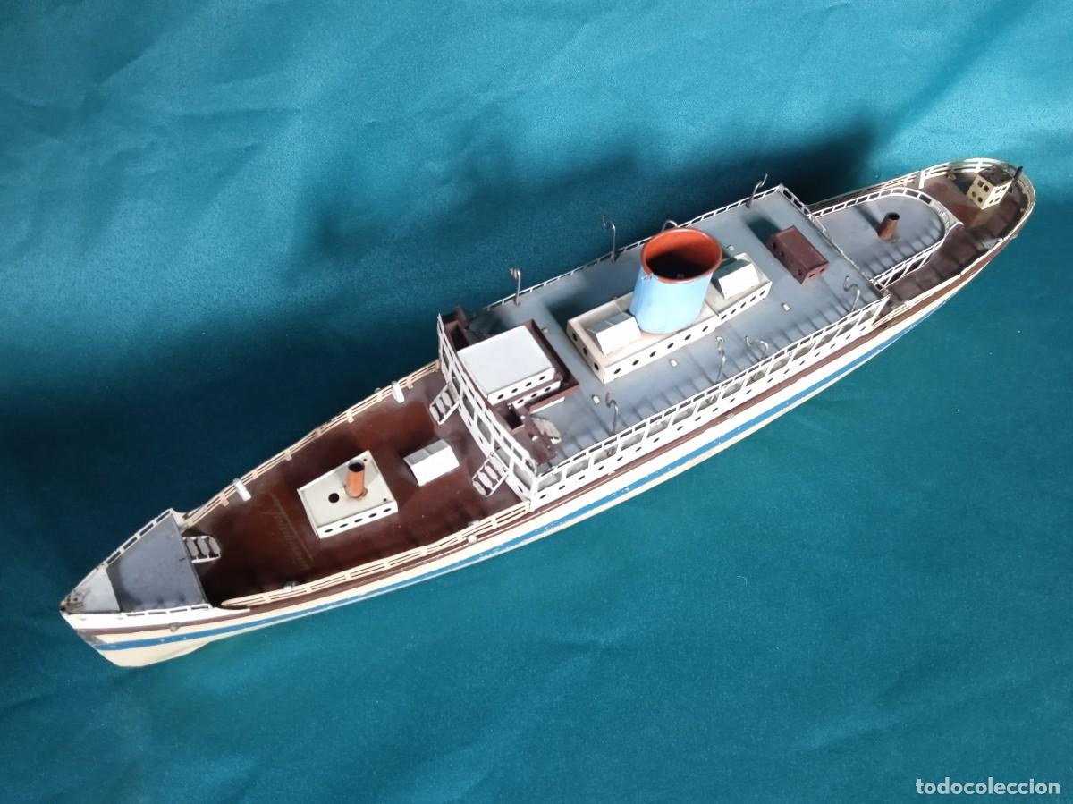Juguetes antiguos de hojalata: Antiguo BARCO de Hojalata, Fleischmann. - Foto 3
