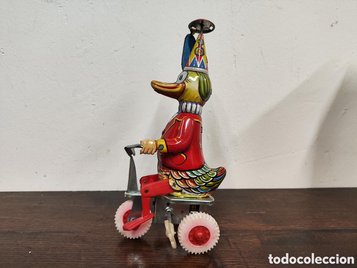 Juguetes antiguos de hojalata: ANTIGUO PATO CICLISTA DE EGE - Foto 3