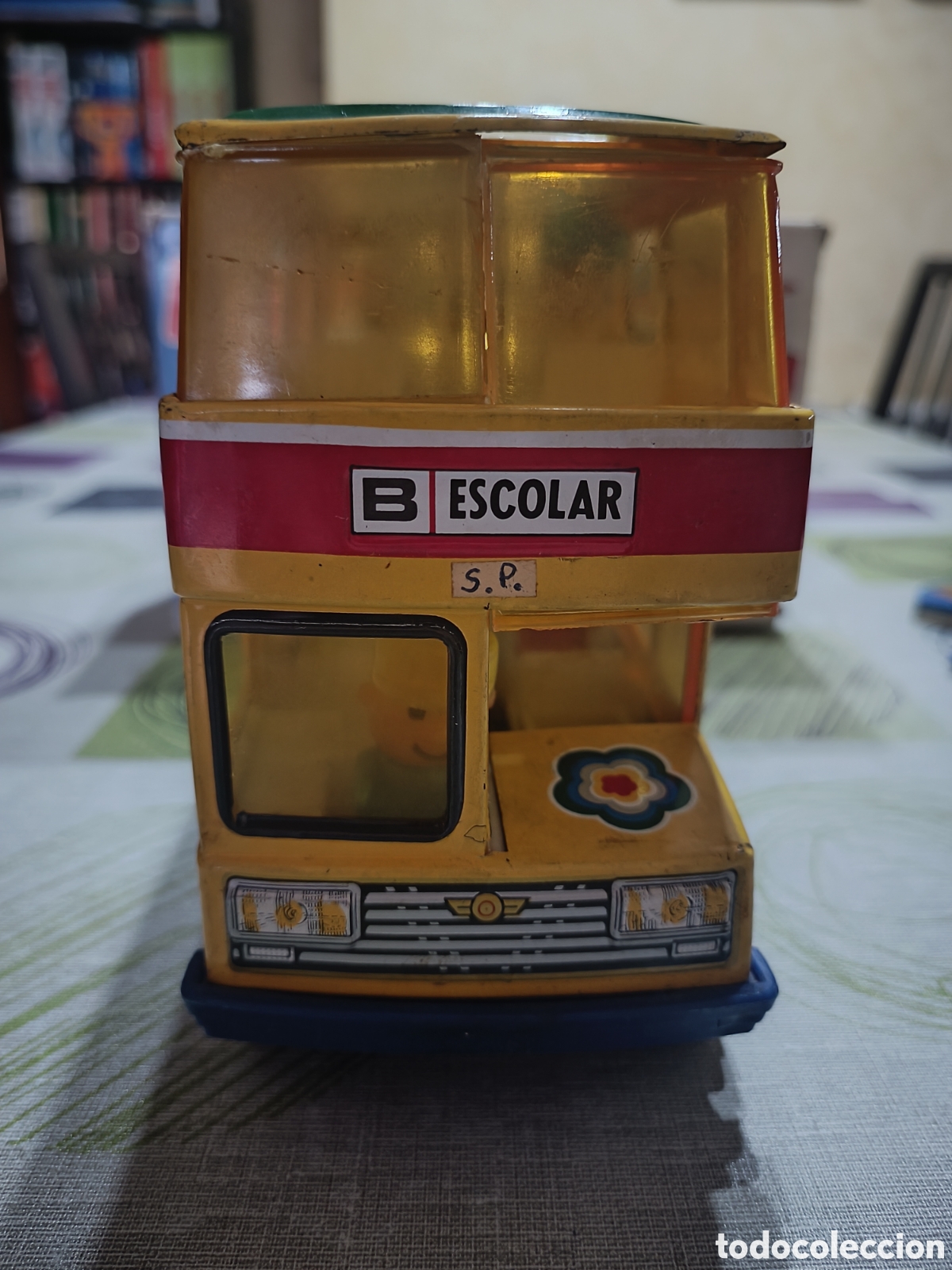 Juguetes antiguos de hojalata: Bus escolar de hojalata - Foto 5