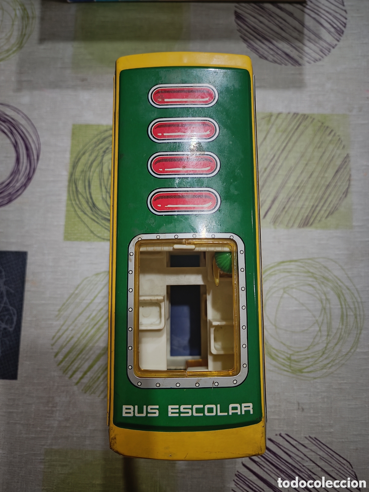 Juguetes antiguos de hojalata: Bus escolar de hojalata - Foto 7