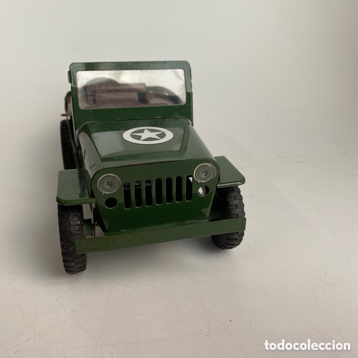 Juguetes antiguos de hojalata: Coche Jeep militar ites - Foto 10