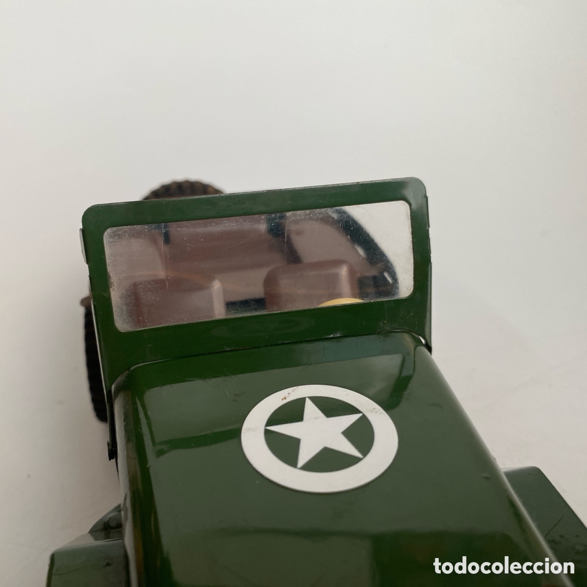 Juguetes antiguos de hojalata: Coche Jeep militar ites - Foto 11