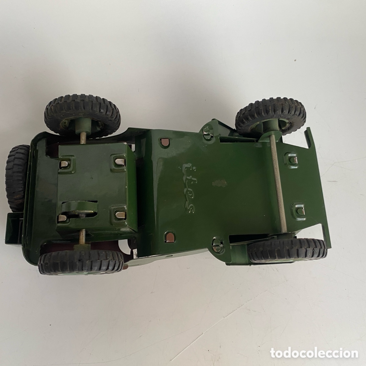Juguetes antiguos de hojalata: Coche Jeep militar ites - Foto 14