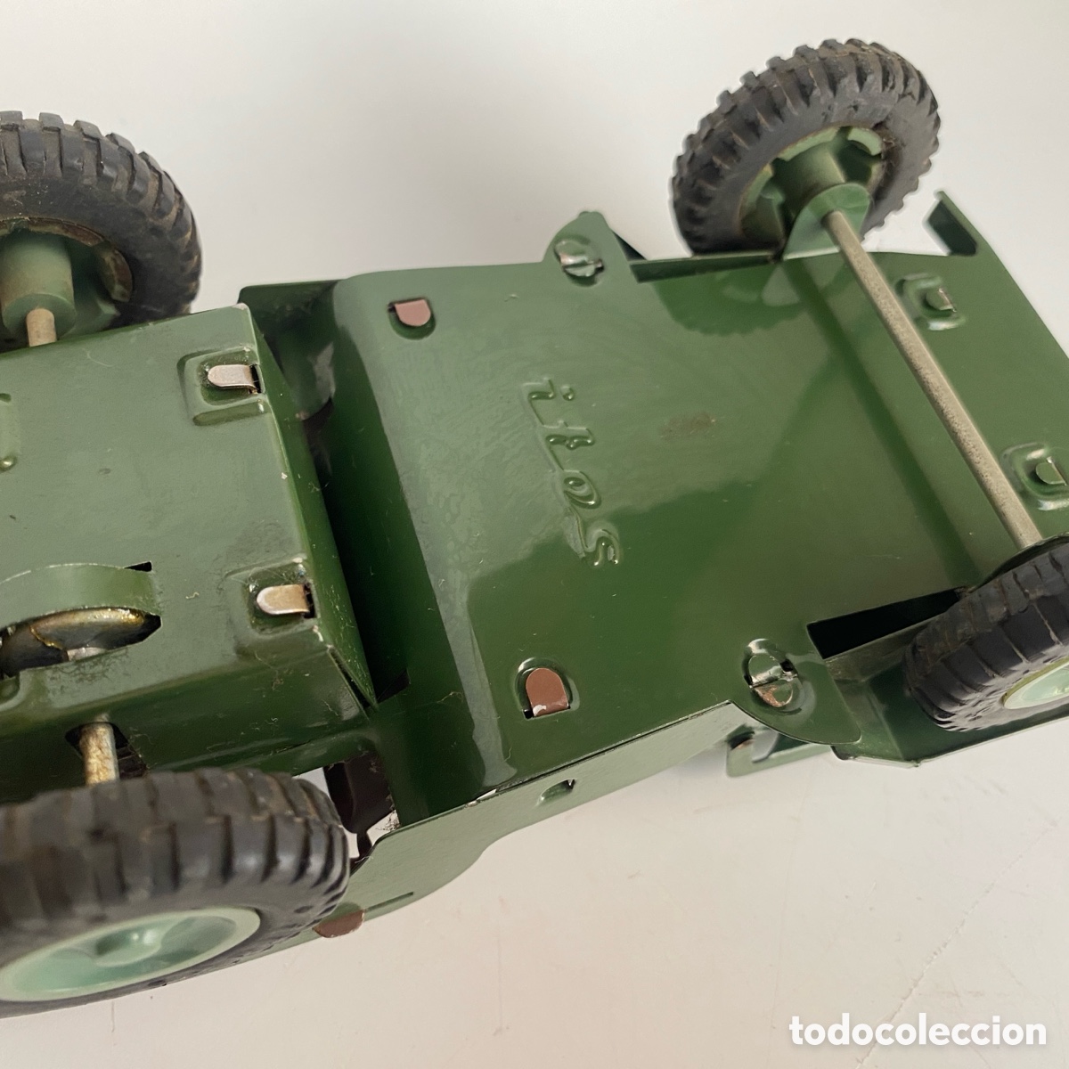 Juguetes antiguos de hojalata: Coche Jeep militar ites - Foto 15