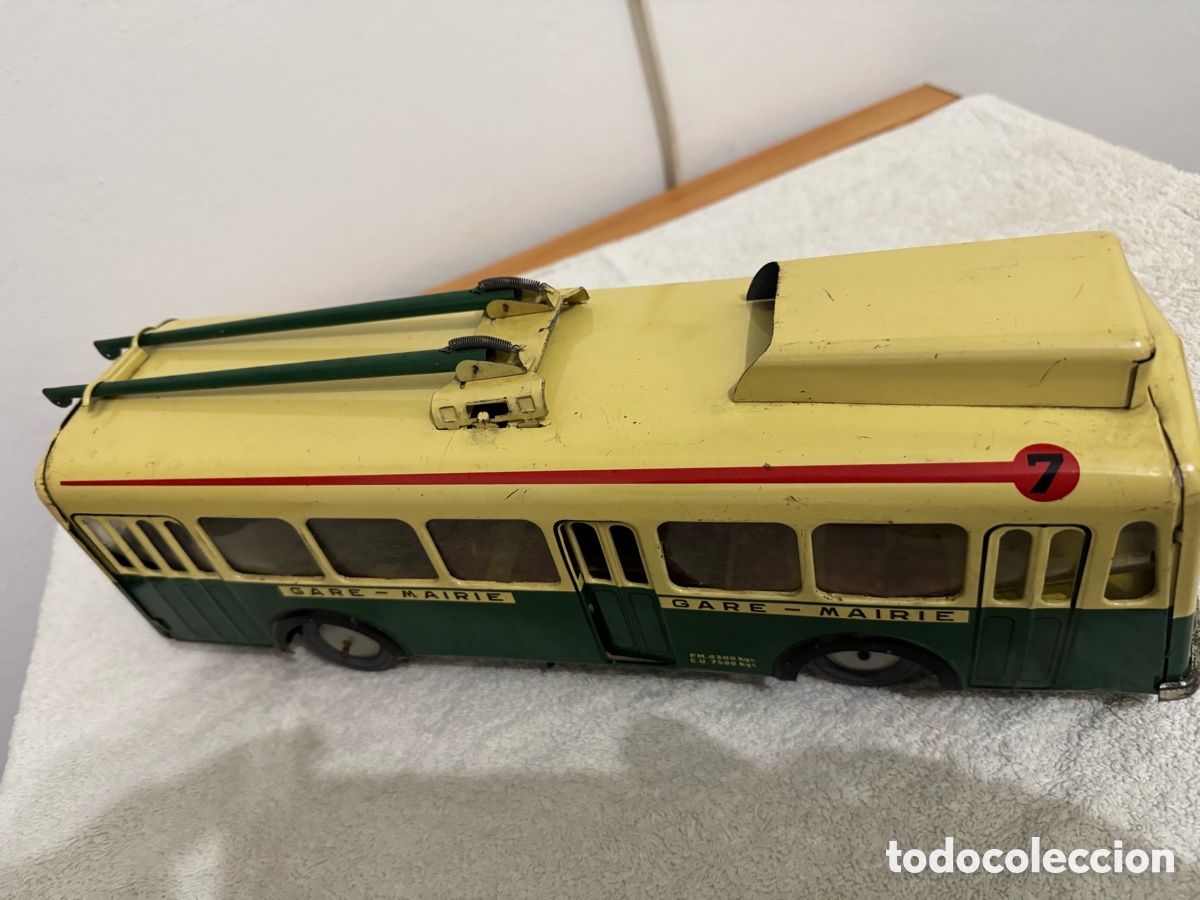 Juguetes antiguos de hojalata: ANTIGUO TROLEB&Uacute;S JOUSTRA - Foto 11