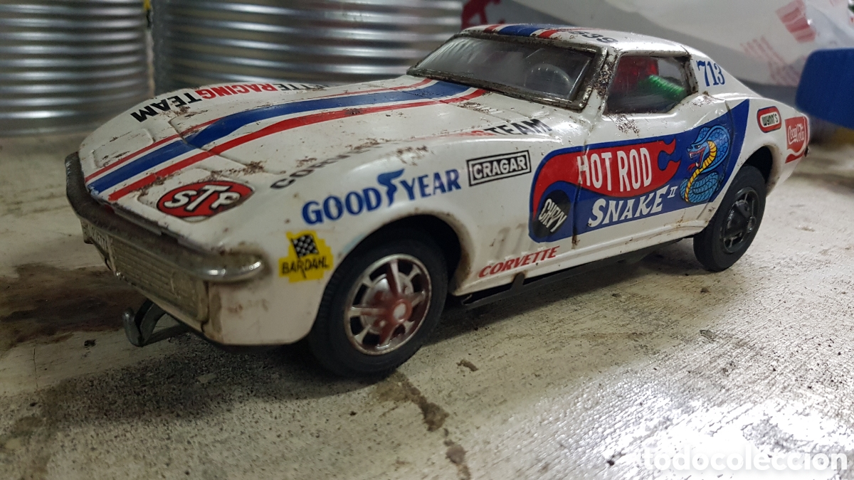 Juguetes antiguos de hojalata: Coche de Hojalata Corvette - Foto 2