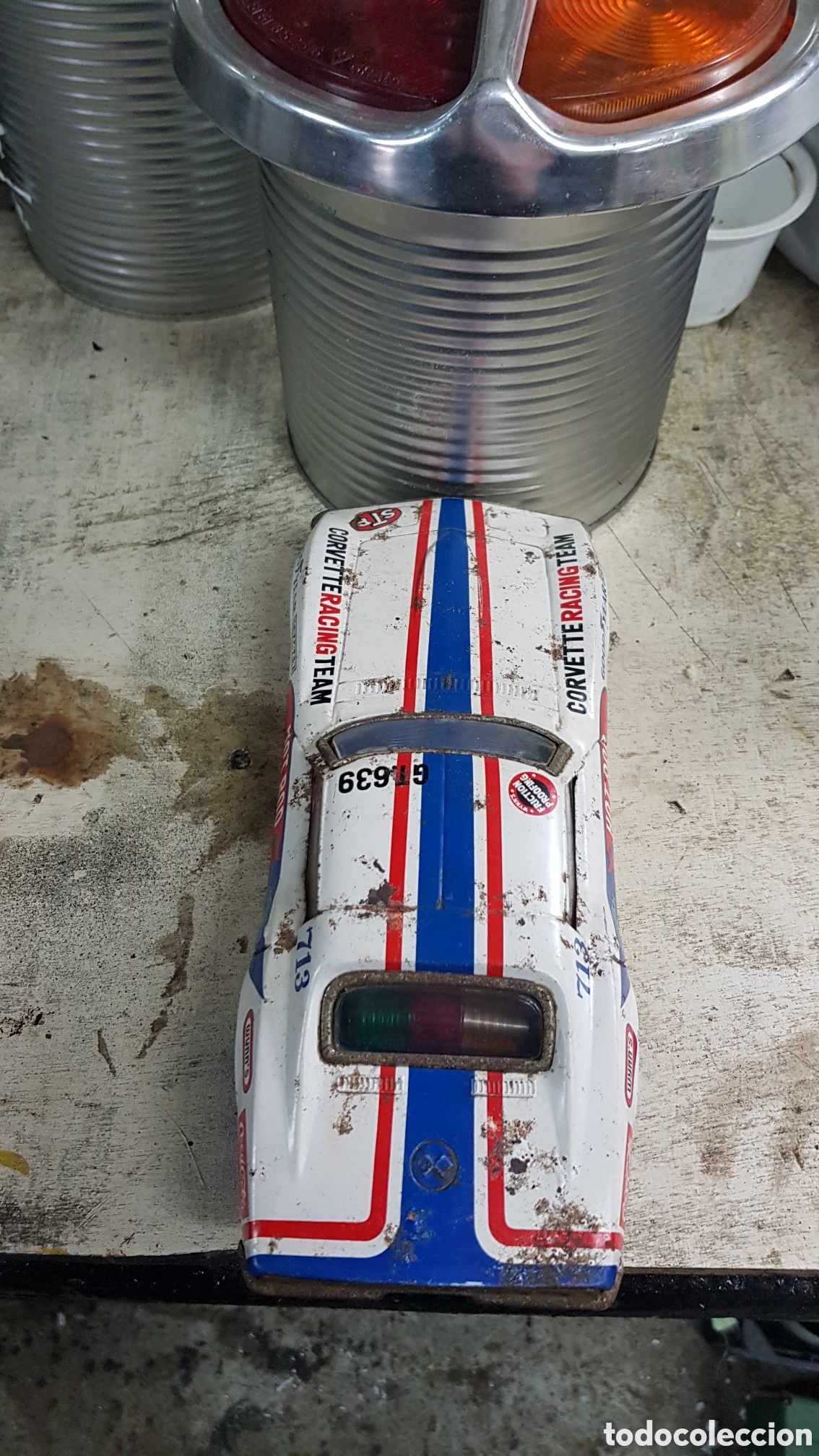 Juguetes antiguos de hojalata: Coche de Hojalata Corvette - Foto 3