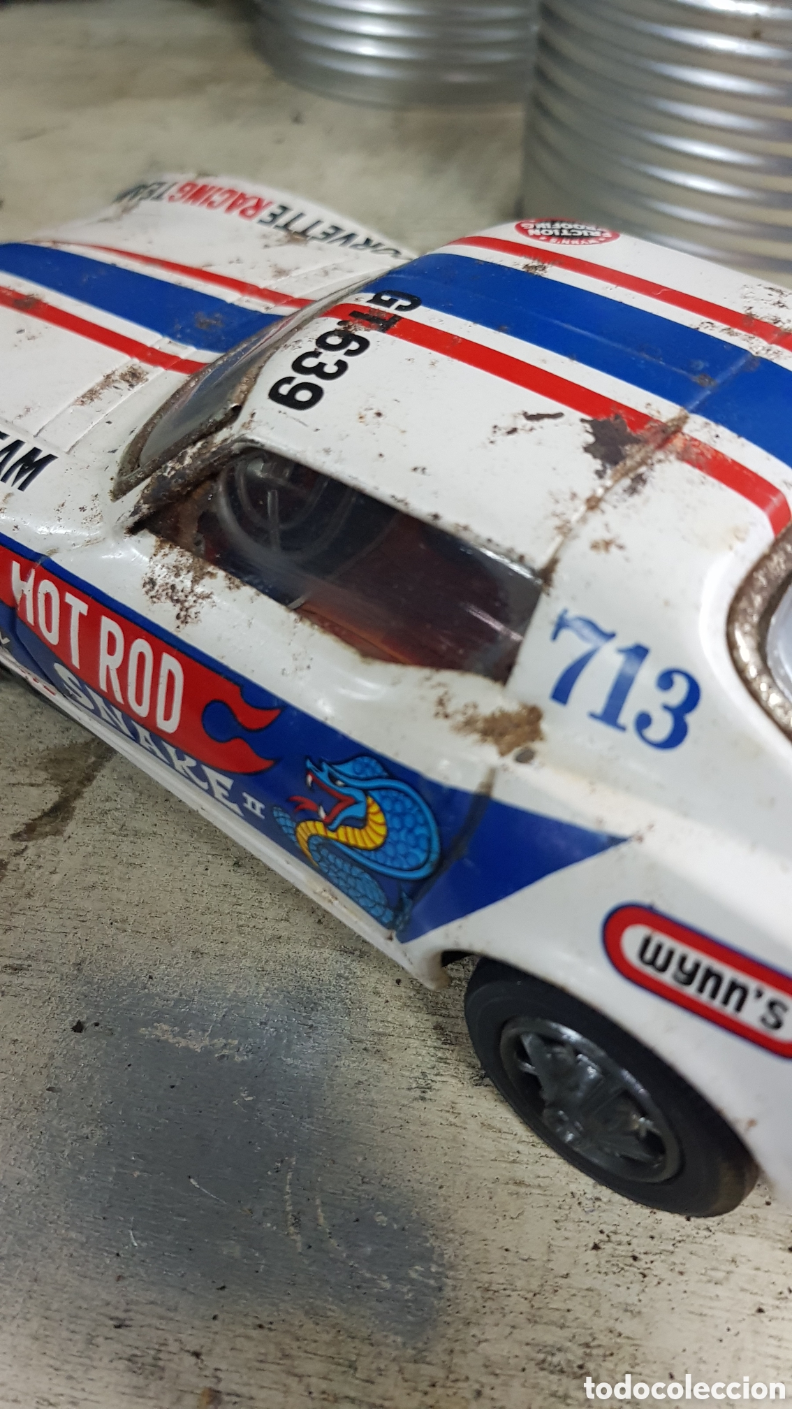 Juguetes antiguos de hojalata: Coche de Hojalata Corvette - Foto 4