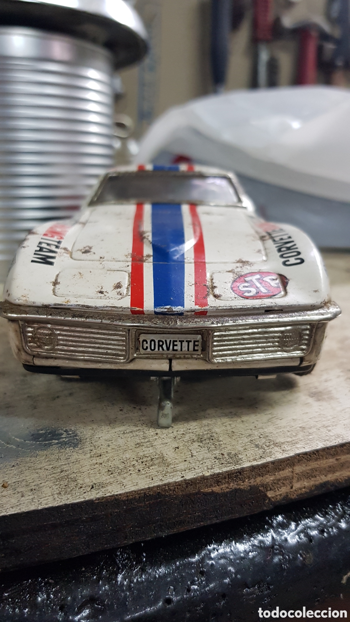 Juguetes antiguos de hojalata: Coche de Hojalata Corvette - Foto 5
