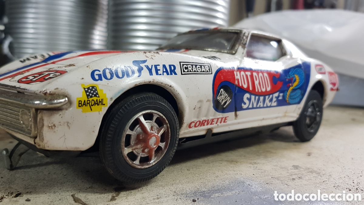 Juguetes antiguos de hojalata: Coche de Hojalata Corvette - Foto 6
