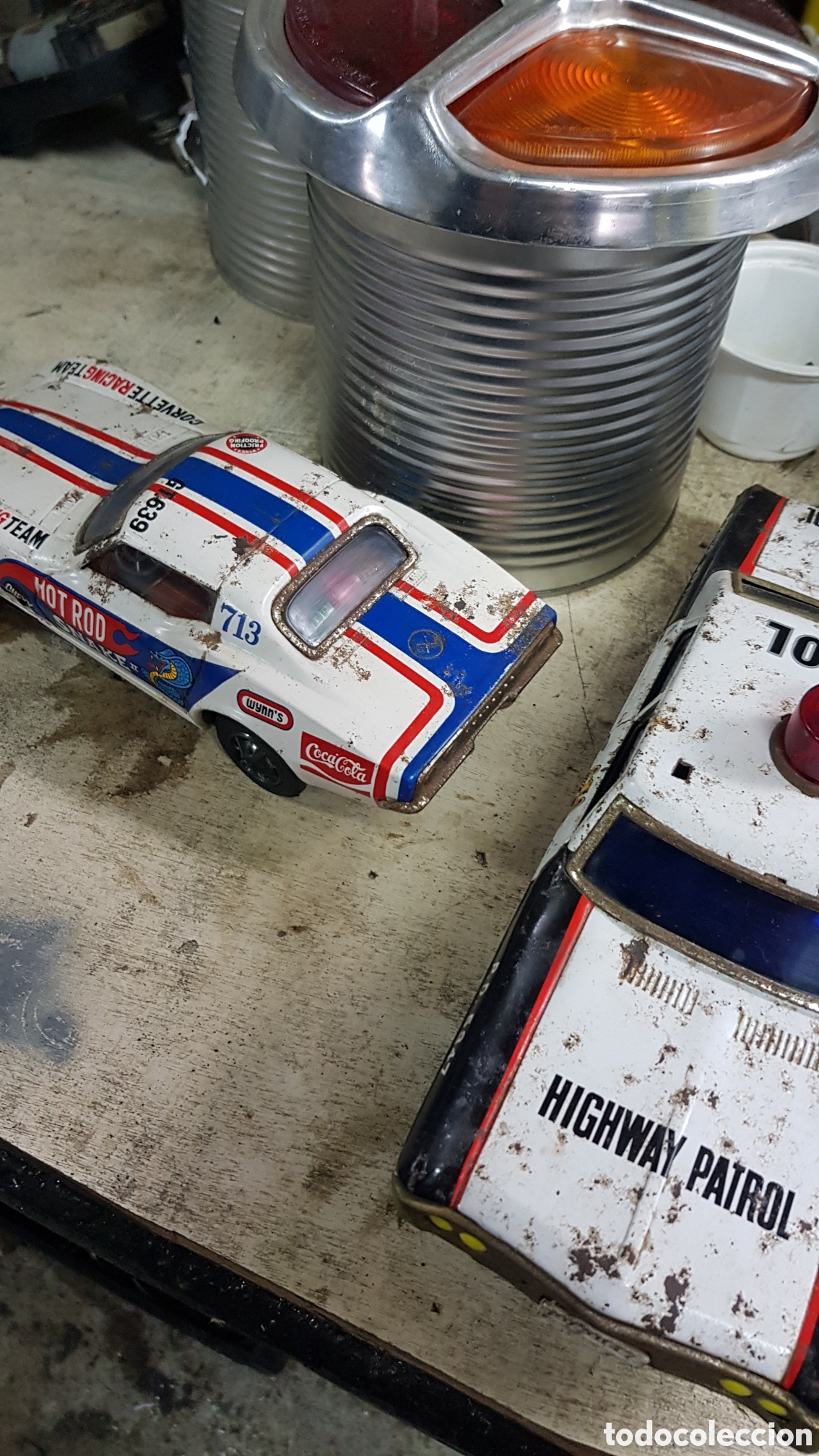 Juguetes antiguos de hojalata: Coche de Hojalata Corvette - Foto 11