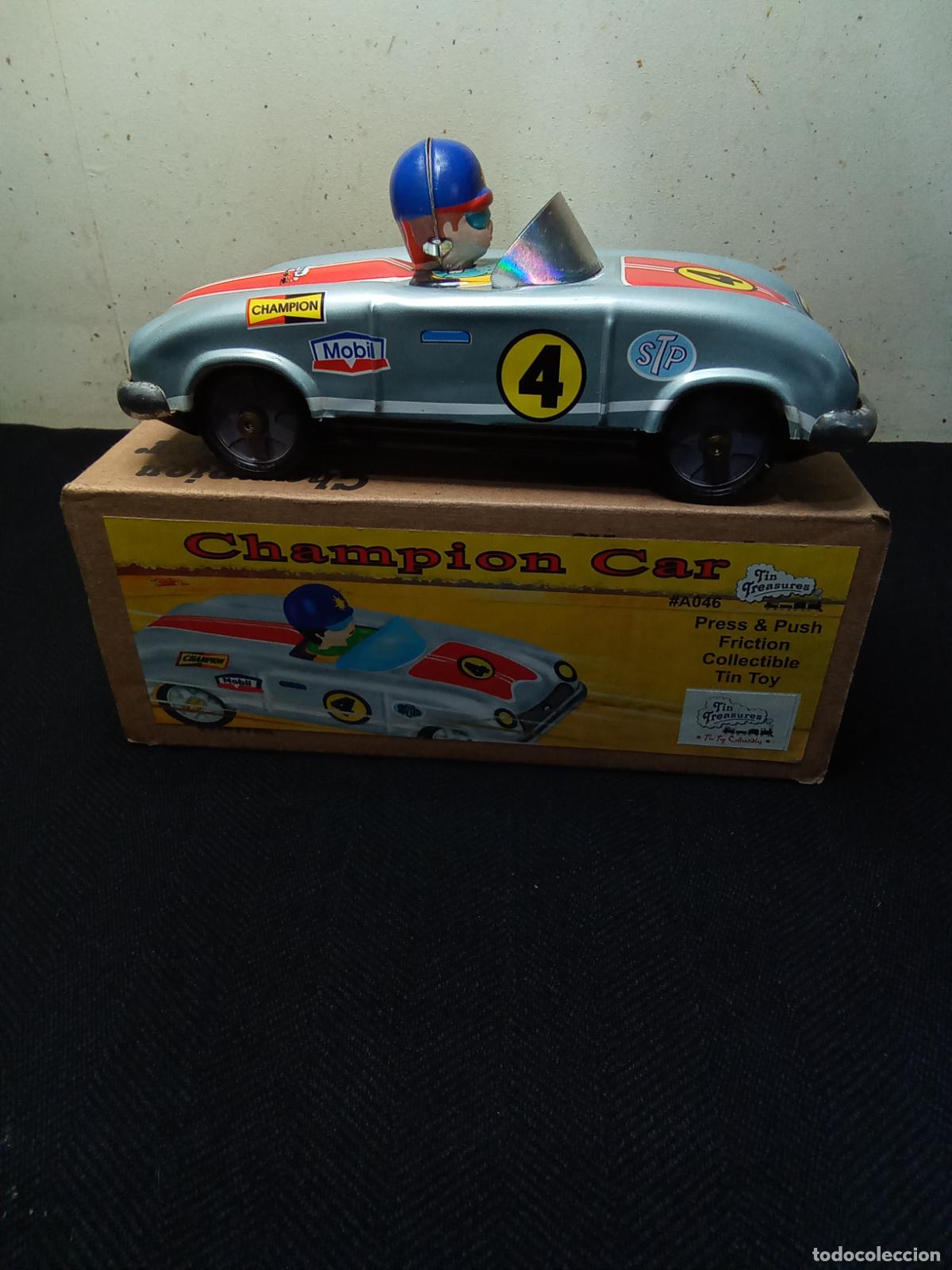 Juguetes antiguos de hojalata: COCHE HOJALATA CON CONDUCTOR - Foto 5