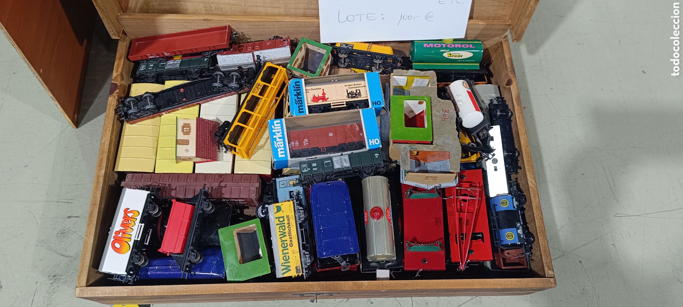 Juguetes antiguos de hojalata: Lote trenes reedici&oacute;n Hornby meccano fotos