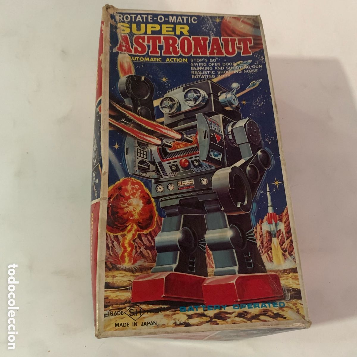 Juguetes antiguos de hojalata: antiguo robot rotate-o-matic super astronaut HORIKAWA made in japan a&ntilde;os 70 vintage