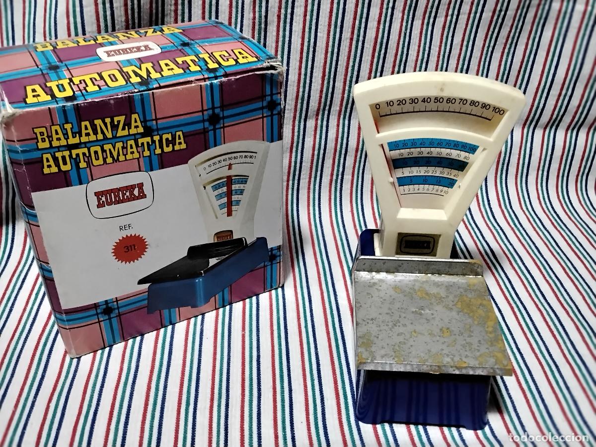 Juguetes antiguos de hojalata: EUREKA, ANTIGUA BALANZA AUTOMATICA, EN SU CAJA - Foto 1