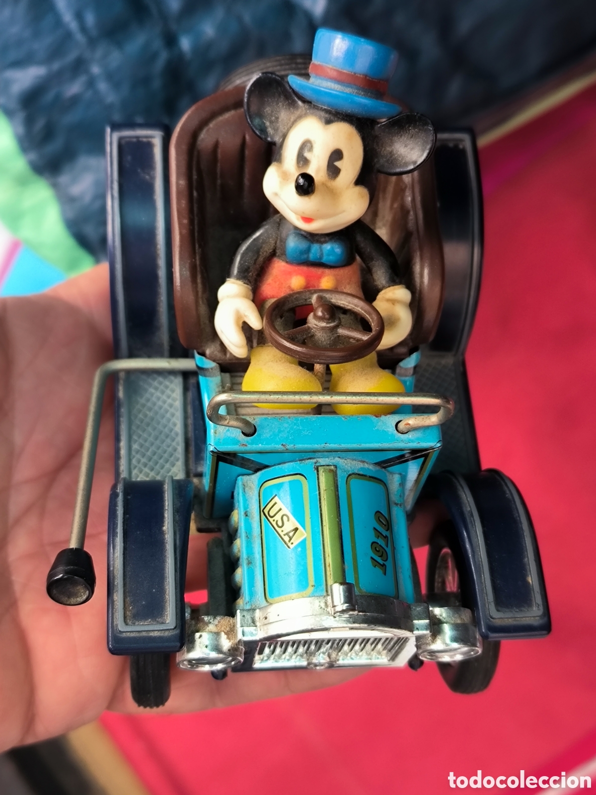 Juguetes antiguos de hojalata: Coche hojalata MICKEY MOUSE 1982 Made in Japan