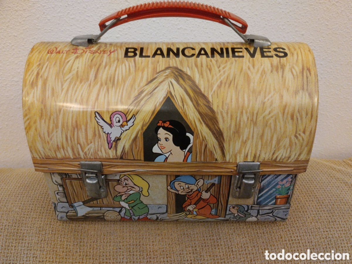 Juguetes antiguos de hojalata: Antiguo Cabas de hojalata litograf&iacute;ada Blancanieves y los siete enanitos