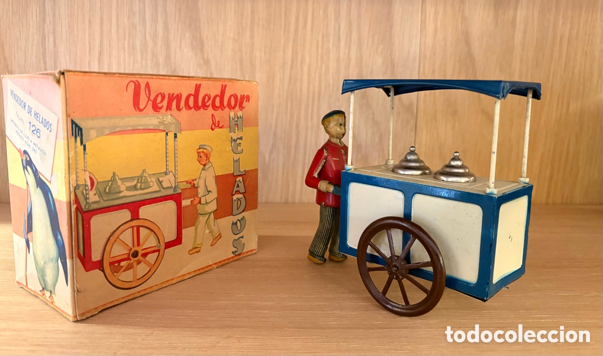 Juguetes antiguos de hojalata: Vendedor de Helados de Rico ref. 129 - Foto 2