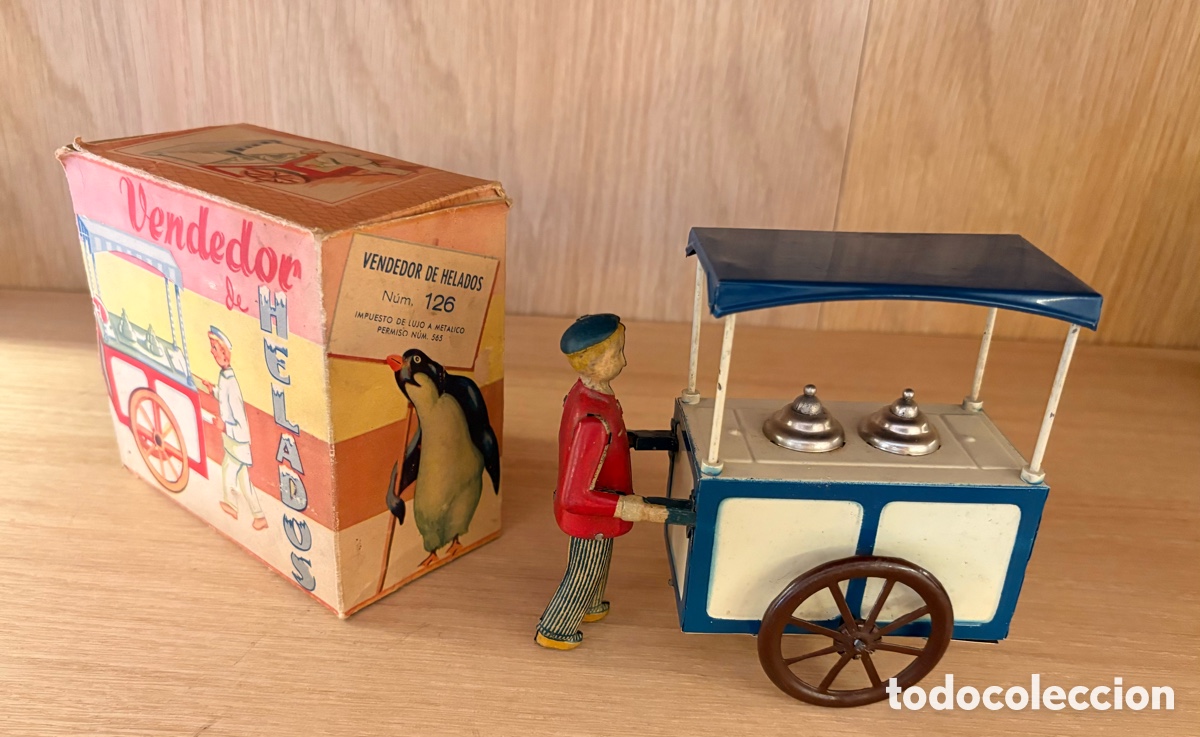 Juguetes antiguos de hojalata: Vendedor de Helados de Rico ref. 129 - Foto 3
