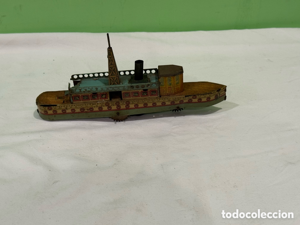 Juguetes antiguos de hojalata: Barco Rico hojalata chapa 1928 . Ver fotos