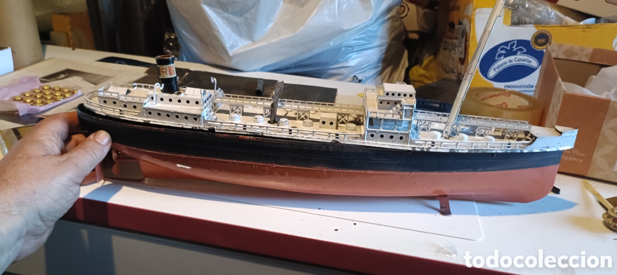 Juguetes antiguos de hojalata: ANTIGUO BARCO DE HOJALATA probablemente FLEISHMANN