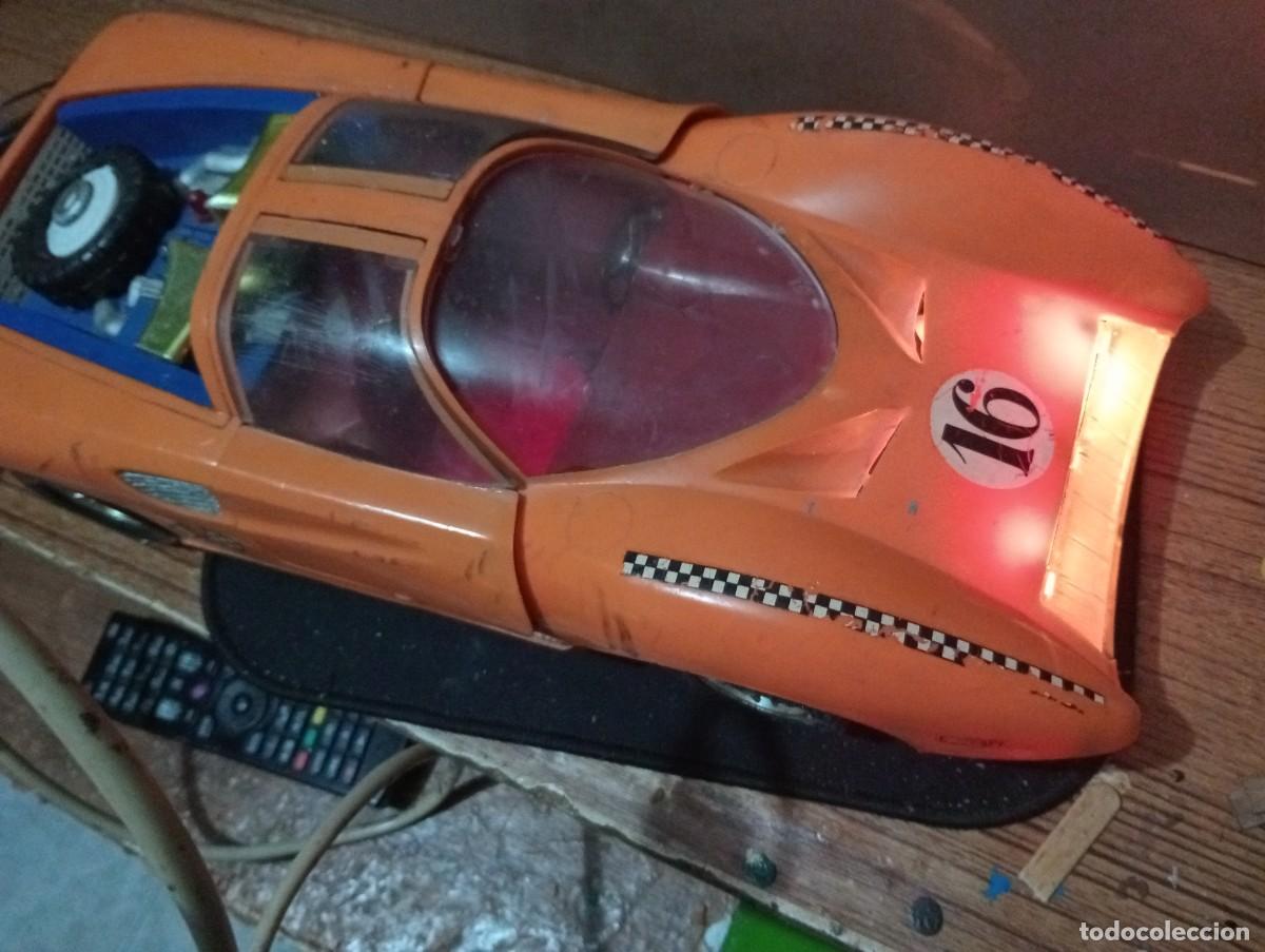 Giocattoli antichi di latta: Coche de carreras de paya ( 40 cm. ) leer descripcion