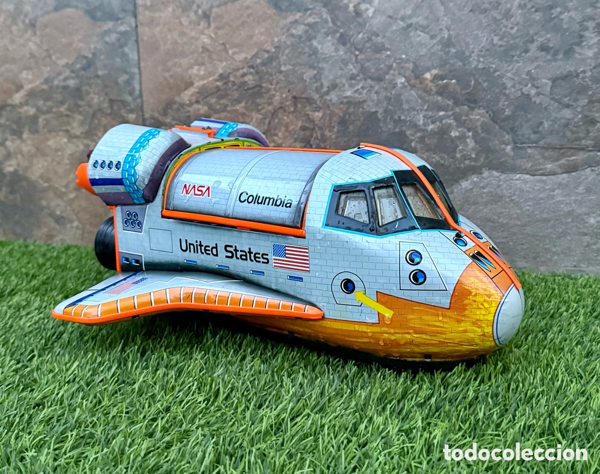 Giocattoli antichi di latta: Nave espacial Columbia NASA juguete a&ntilde;os 70.