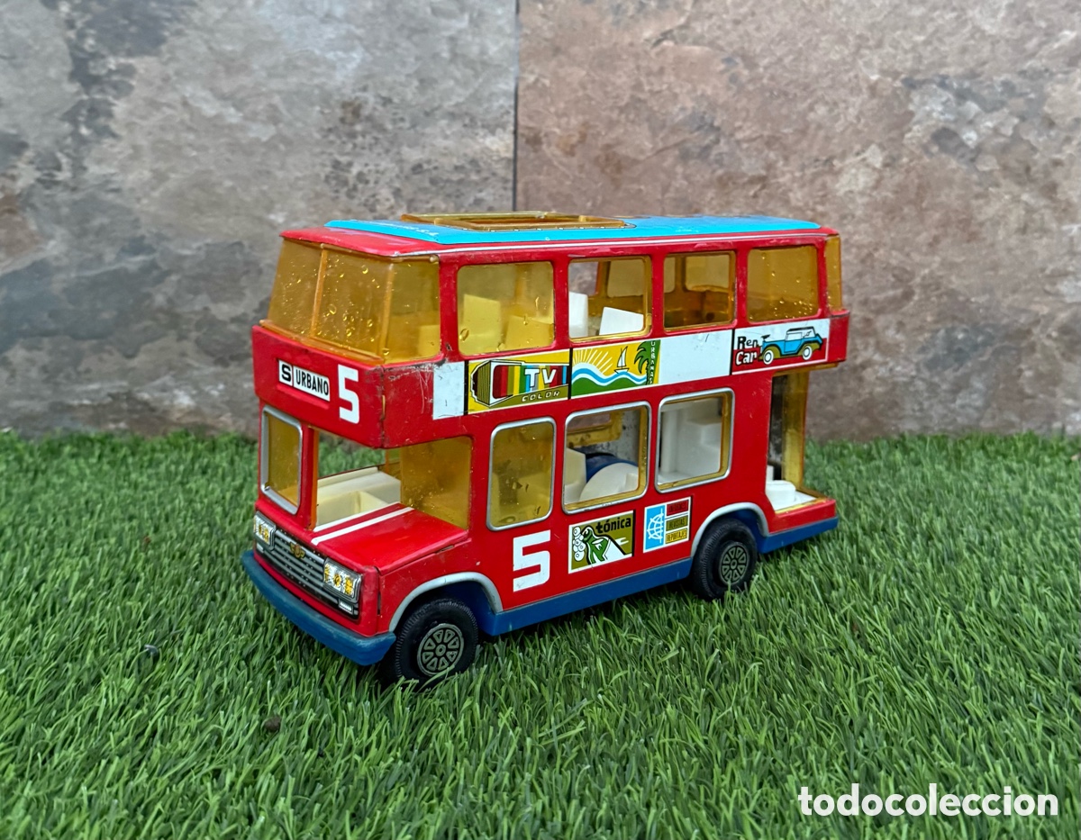 Juguetes antiguos de hojalata: Autob&uacute;s Hojalata Obertoys A&ntilde;os 80
