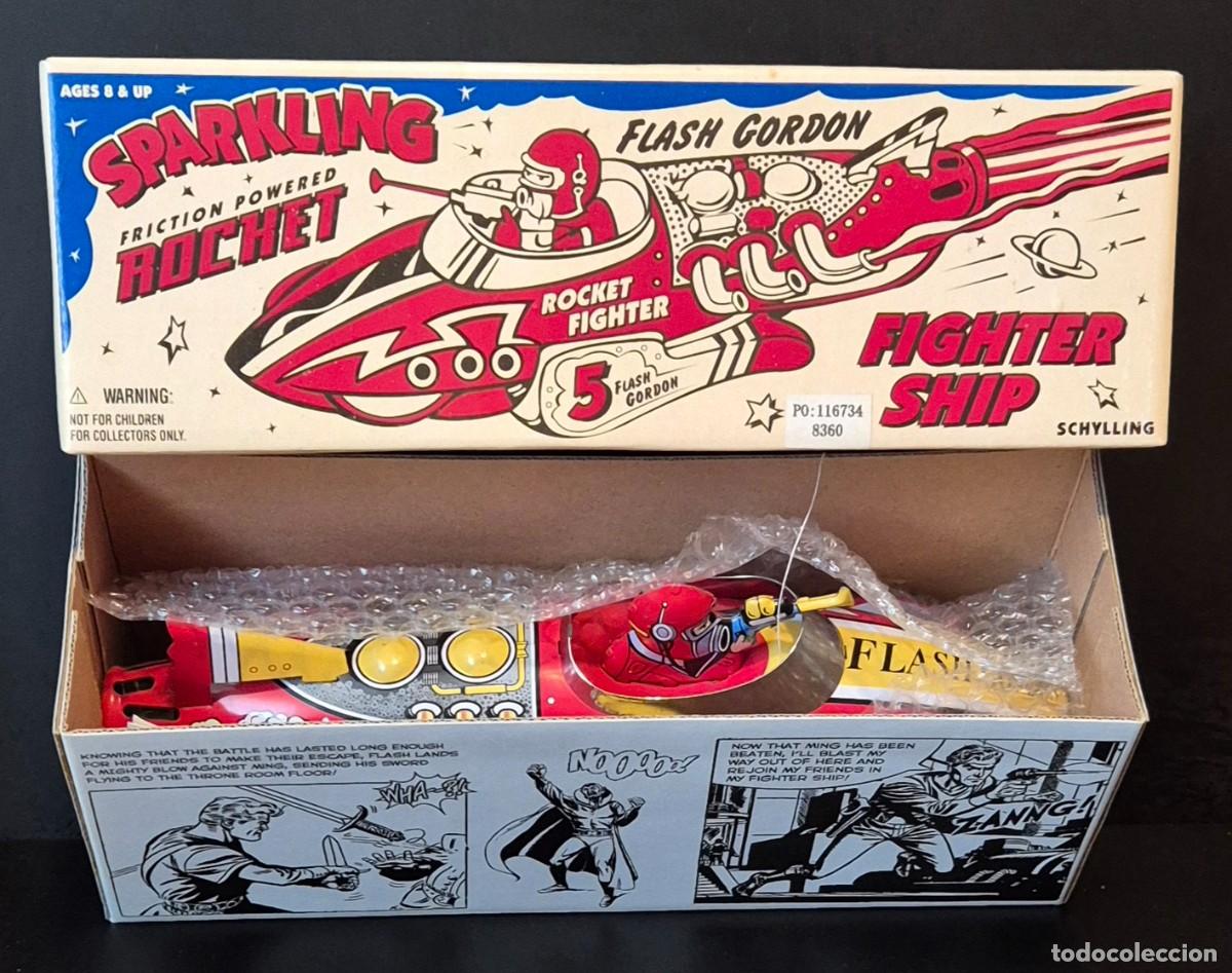 Juguetes antiguos de hojalata: SPARKLING SCHYLLING ROCKET FLASH GORDON FIGHTER SHIP EN MUY BUEN ESTADO EN CAJA