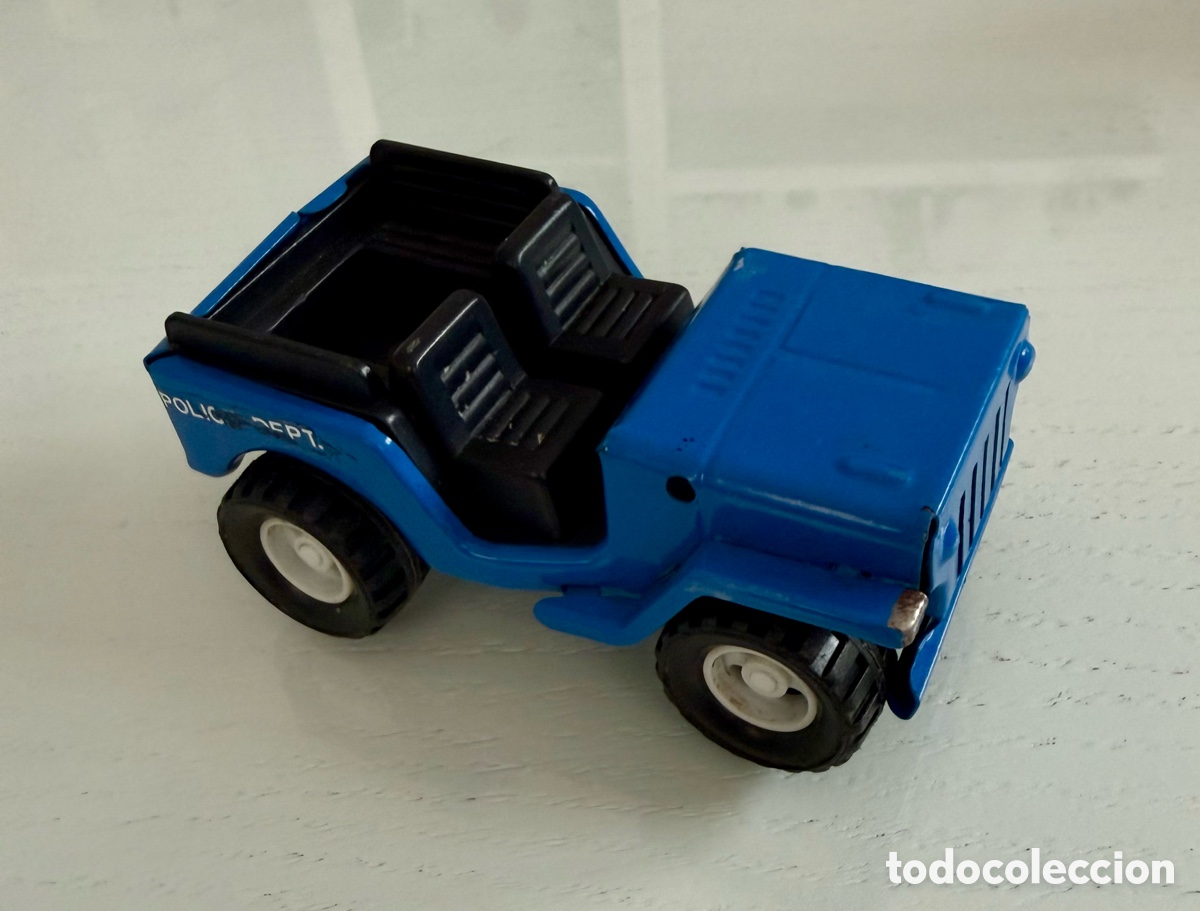 Juguetes antiguos de hojalata: Coche Jeep Polic&iacute;a Gozan a&ntilde;o 70/80