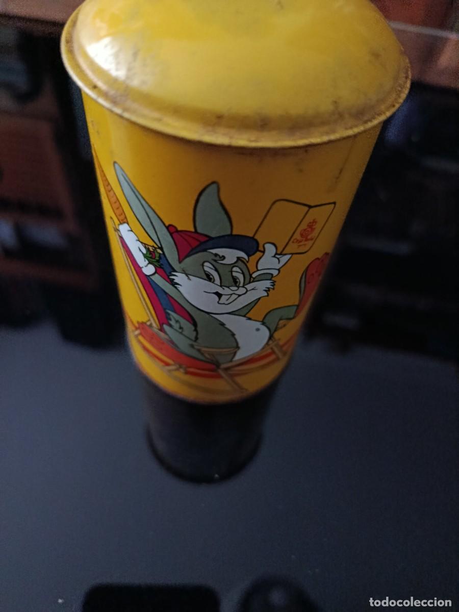 Juguetes antiguos de hojalata: Hucha de correos amarilla - Foto 2