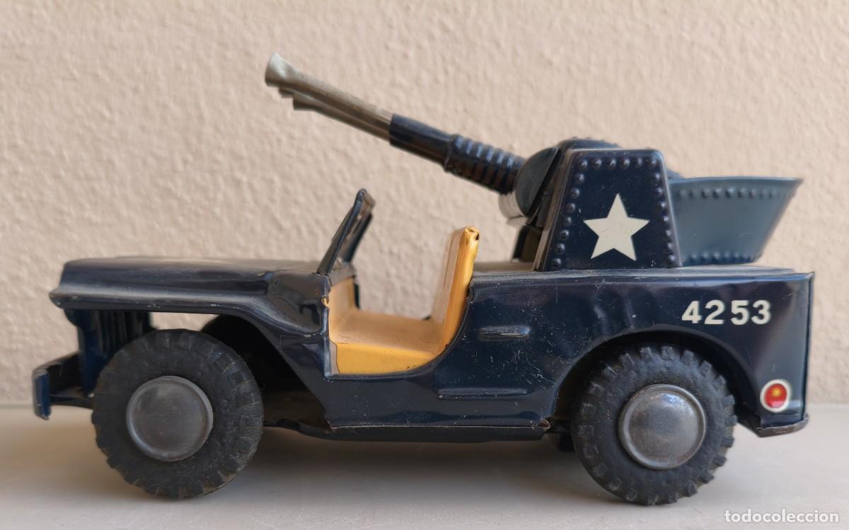 Juguetes antiguos de hojalata: Jeep Navy. Fabricado por NOMURA (TN) en Jap&oacute;n, de los a&ntilde;os 50 /60.