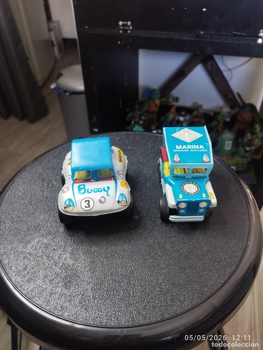 Juguetes antiguos de hojalata: Lote 2 Coches Hojalata Payva A&ntilde;os 70