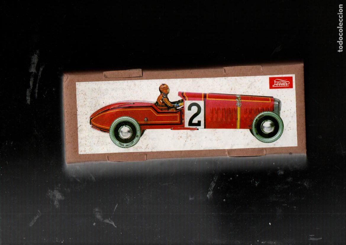 Juguetes antiguos de hojalata: COCHE DE CARRERAS. BUGATTI. HOJALATA. LLAVE PARA DAR CUERDA. CON CAJA. REPRODUCCION PAYA 1905.