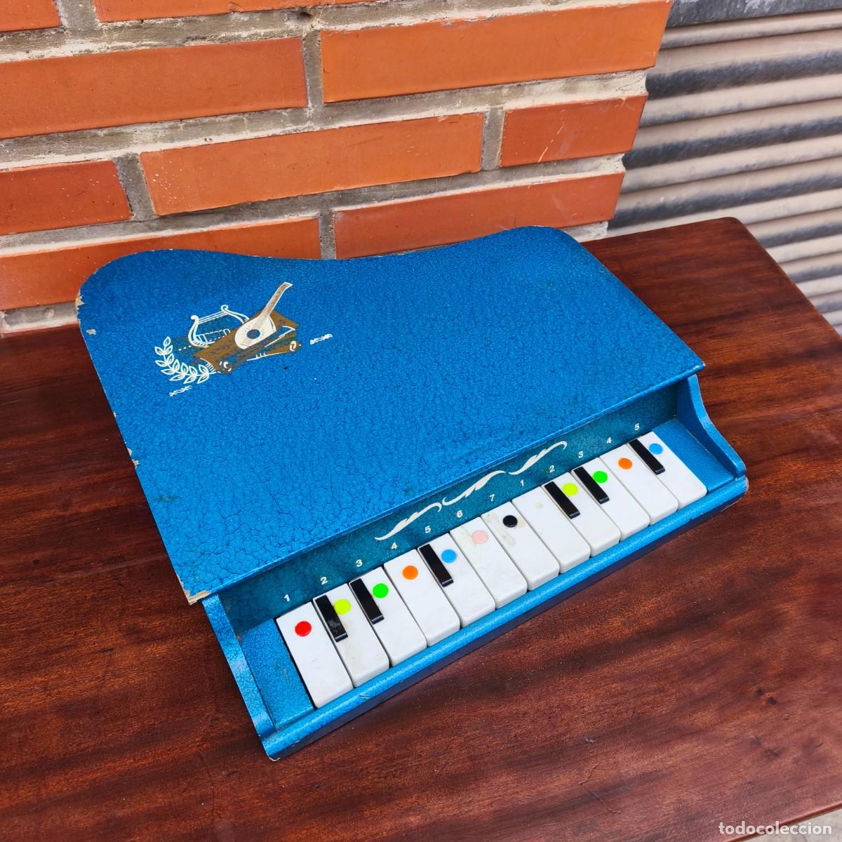 Juguetes antiguos de hojalata: Piano Juguete Antiguo Madera A&ntilde;os 50