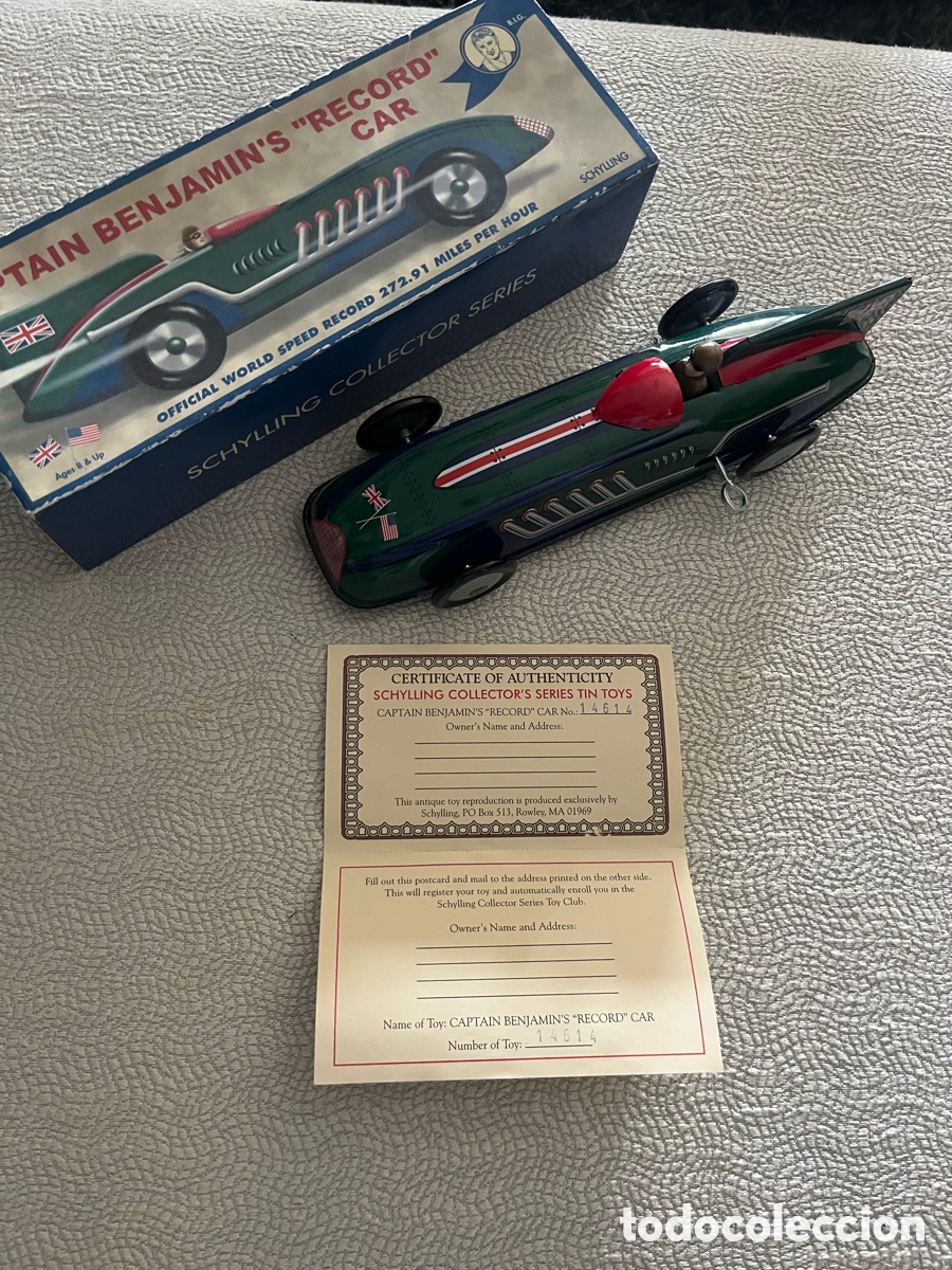 Antikes Blechspielzeug: Coche cuerda Schylling numerado
