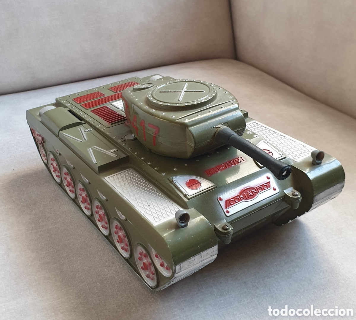 Juguetes antiguos de hojalata: TANQUE JUGUETE MARCA COMANDO T-417 (MU-70797)