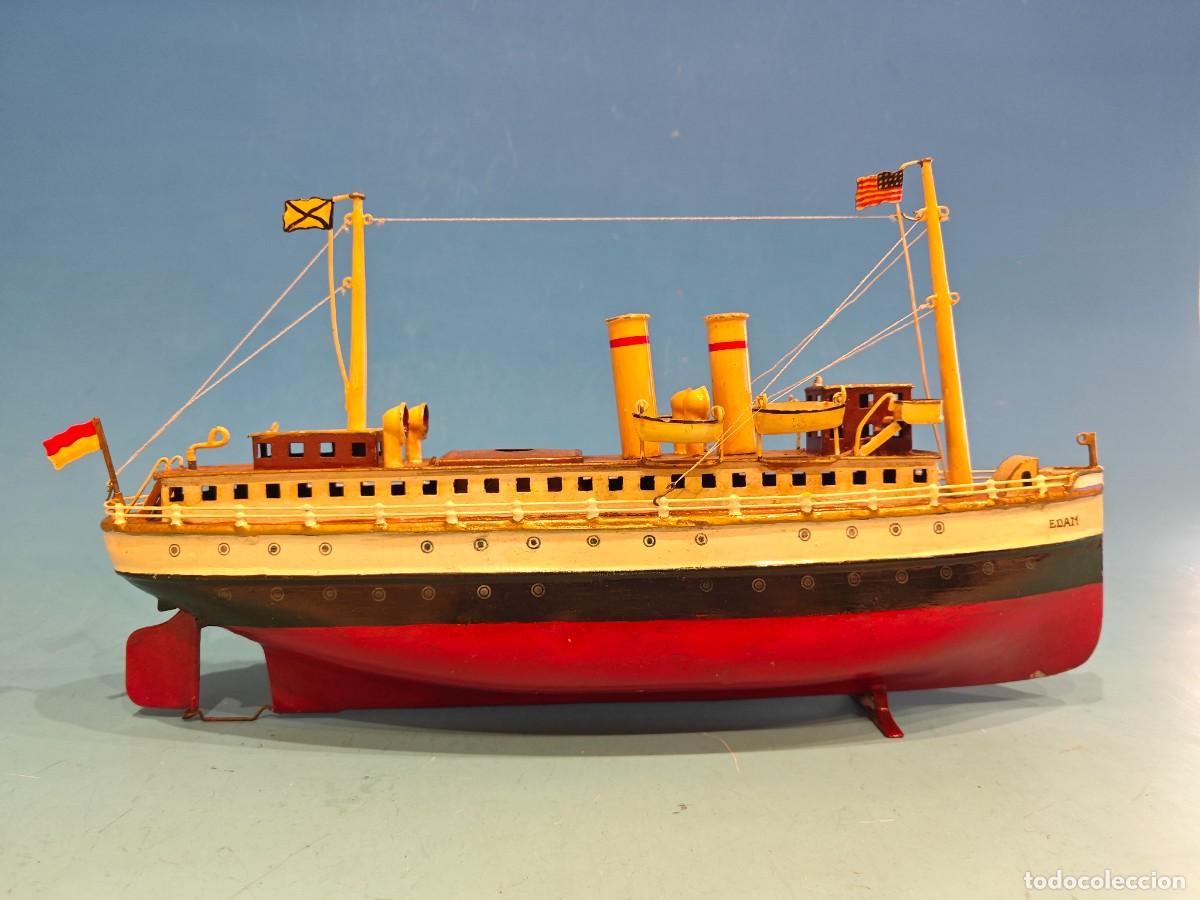Juguetes antiguos de hojalata: BARCO M&Auml;RKLIN 36 CM. Funcionamiento aire caliente.