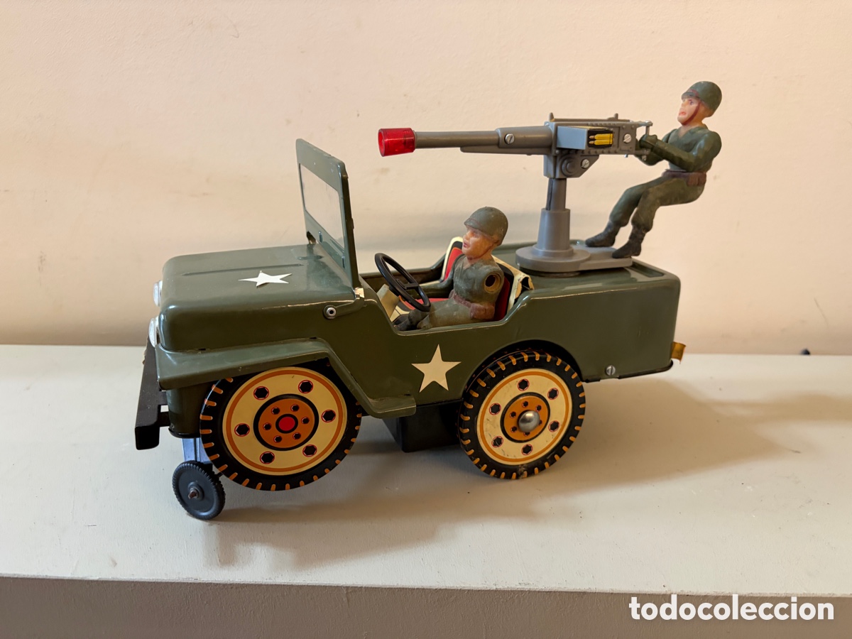 Juguetes antiguos de hojalata: Jeep Ametrallador Clim. Ref. 501. A&ntilde;os 60 original
