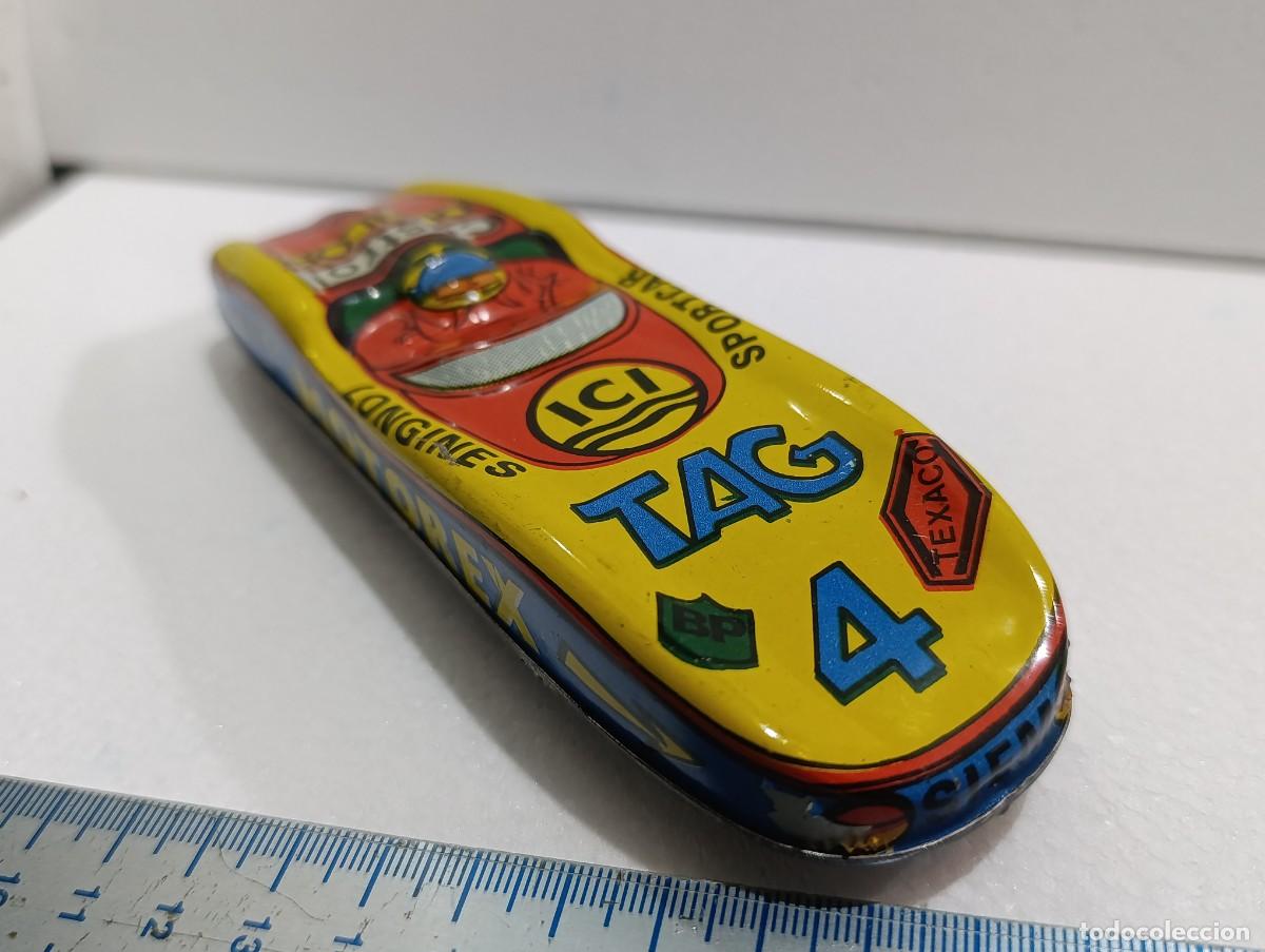 Antikes Blechspielzeug: COCHE CARRERAS - CHAPA - HOJALATA - MARCA GUREL -