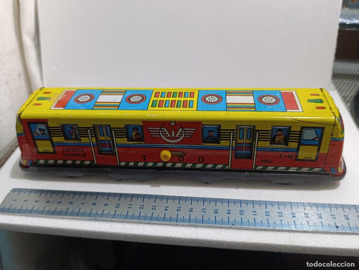 Juguetes antiguos de hojalata: LOCOMOTORA - TREN - CHAPA - HOJALATA - MARCA GUREL -