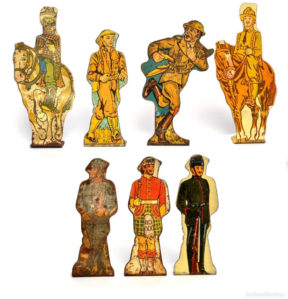 Juguetes antiguos de hojalata: LOTE DE 7 FIGURAS DE HOJALATA LITOGRAFIADA DE MARX - USA - 1930,S - DIANAS - VER DESCRIPCI&Oacute;N.