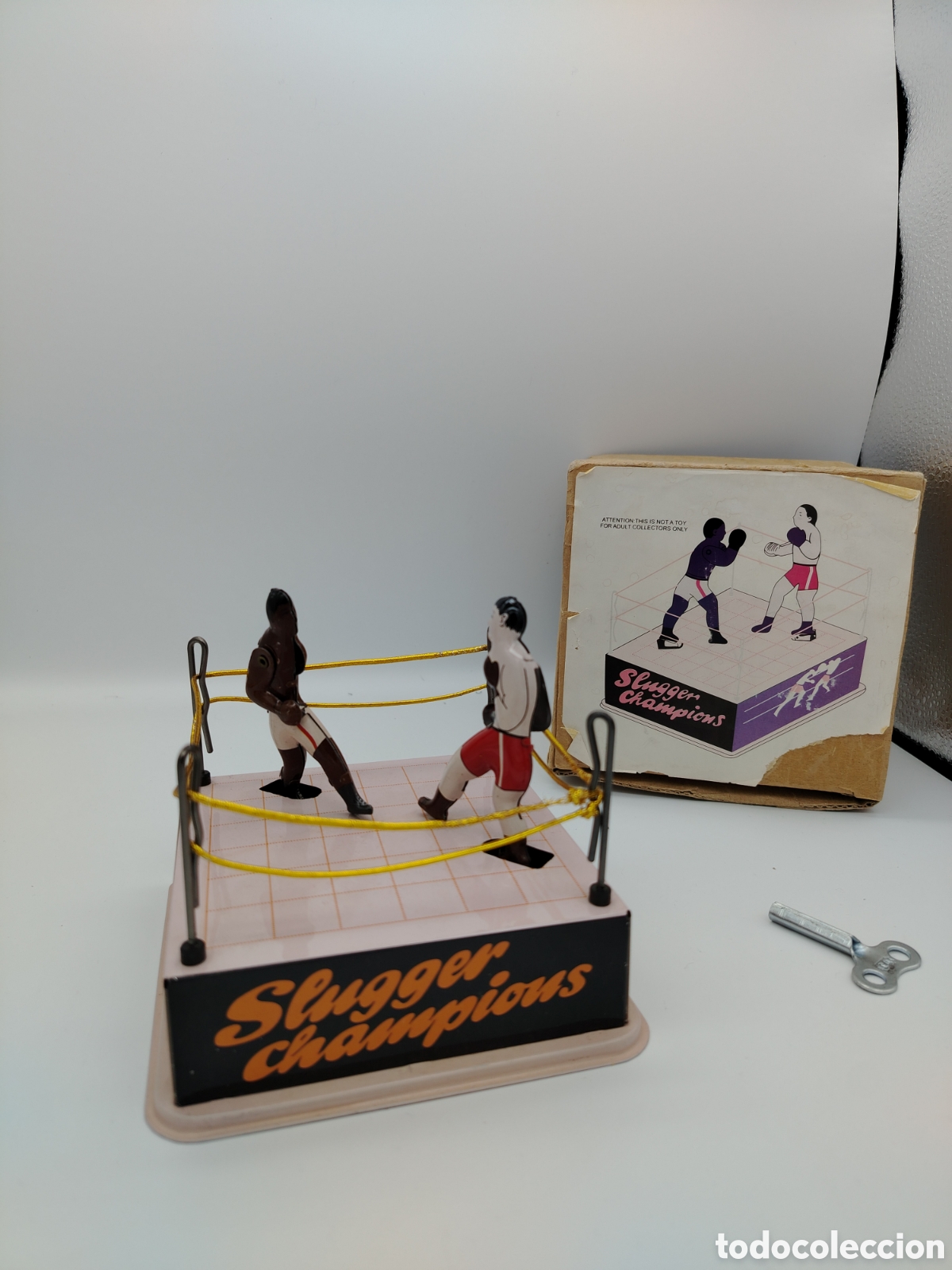 Juguetes antiguos de hojalata: Juguete de hojalata Slugger Champions boxeo